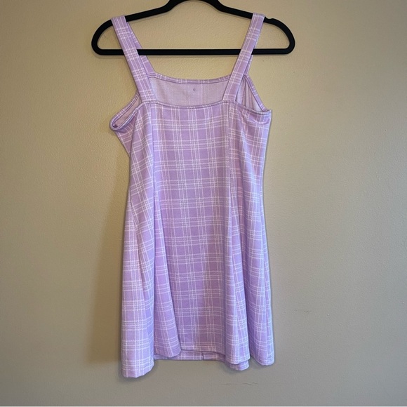 Good Luck Girl lilac plaid mini dress! Size XL - Picture 3 of 6